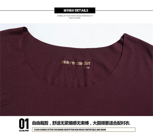 皮尔卡丹秋衣秋裤套装男士莫代尔无痕薄款情侣保暖内衣374915 商品图1