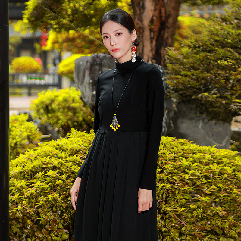 【杨老师同款新品】玄英盘扣连衣裙 | 秋冬时髦百搭民族风 | 现货加急发