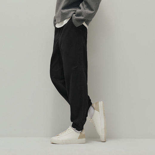 森马休闲裤男纯棉宽松锥形裤做旧2025秋季新款松紧腰长裤基础百搭 商品图2