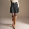 「自」全新升级【铂金会员146/天猫189/差价43】(15453)洛诗琳纯色百褶裙高腰显瘦2025秋冬季毛呢半身裙A字裙 商品缩略图0