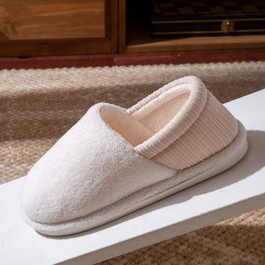 【BAIDAMA 包跟毛绒棉拖】全包跟加厚 男女同款 加绒秋冬季 冬天厚底保暖棉鞋 防滑室内居家 商品图6