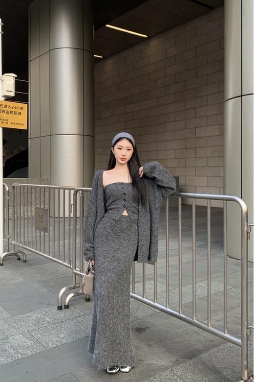 SIA SAYLOR 名媛风休闲慵懒风针织开衫半裙三件套装 21424 商品图4