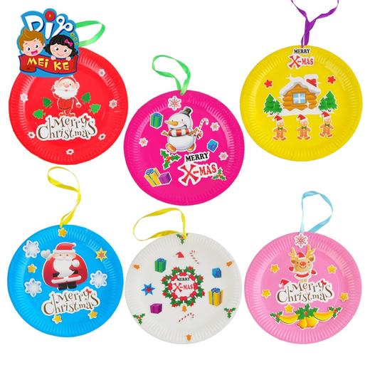 圣诞节日纸盘系列3 圣诞节老人纸盘画幼儿园手工DIY环创材料包 商品图5
