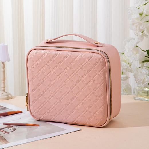 网红化妆包带镜子LED灯大容量便携化妆箱多功能分区分层手提包包 商品图10