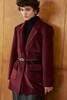 Kai & Kiera 高级复古红气质通勤毛呢西装外套 21516 商品缩略图2