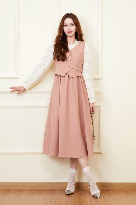 amadella 气质蕾丝拼接显瘦假两件连衣裙 21461 商品图0