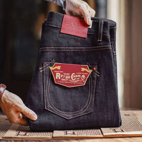 马登工装美式复古赤耳原牛丹宁牛仔裤微锥形深色直筒休闲裤男秋冬