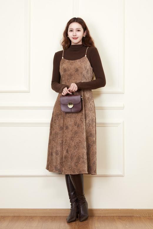 amadella 复古花色晕染吊带连衣裙+半高领打底衫套装 21462 商品图2