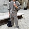 【富春山居套装】2025男士冬季简约时尚休闲老钱风半拉链设计款男士立领假两件卫衣长裤套装 商品缩略图5