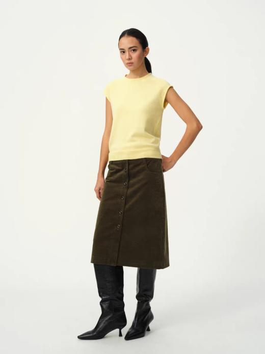 Evistub girls/E-5DBQ1217/复古灯芯绒中腰直筒半身裙 商品图3