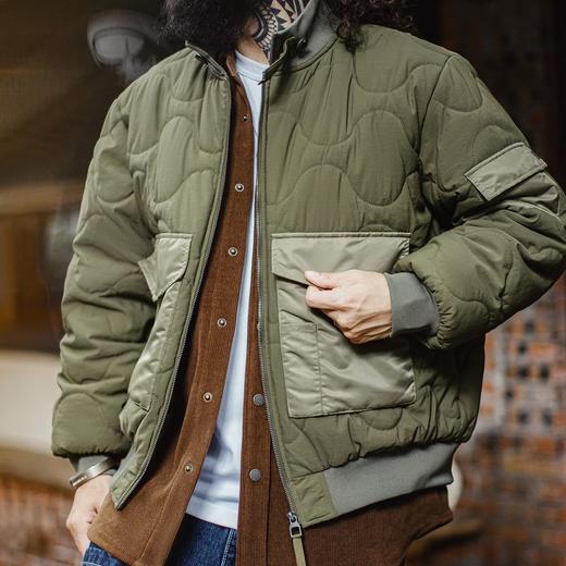 马登工装美式复古M51军绿色夹克大口袋短款立领保暖棉服外套男冬 商品图0