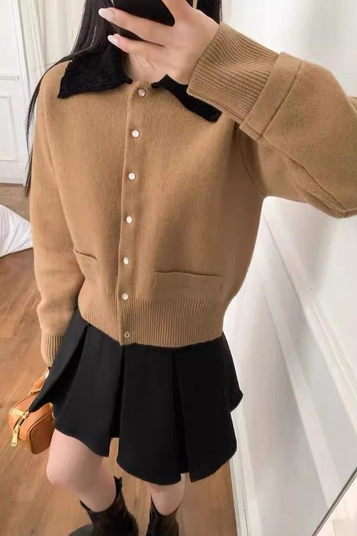 amadella 美拉德色时尚撞色休闲针织短款外套 21431 商品图2