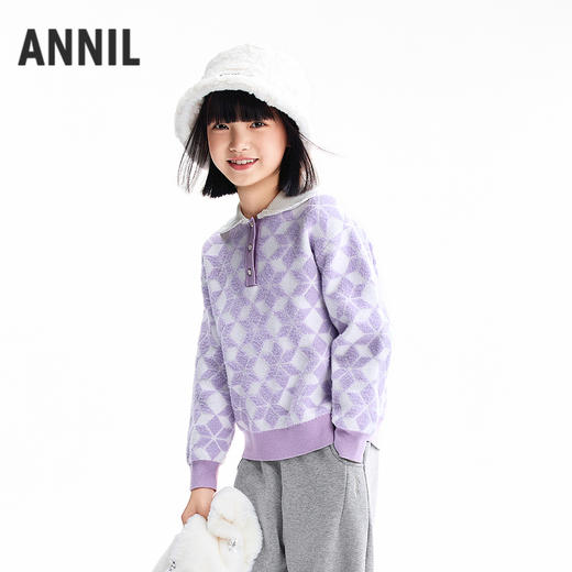 【实体店同款】女童翻领针织衫冬季新款安奈儿童装AG544063 商品图2