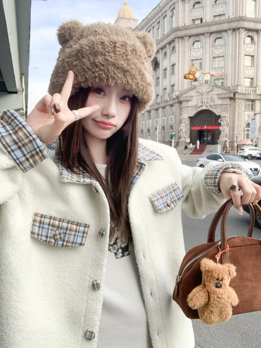 <曾小咸推荐> 现货秒杀！微信超特价！格子拼接羊羔毛外套 日常259.99 立减100 秒杀159.99！ 商品图12