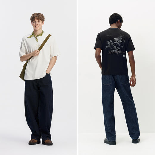 [商场同款]森马曹雪芹风筝联名短袖T恤男2025秋新款国潮印花刺绣 商品图2