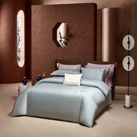 【维科家纺】  天雪长绒棉A类抑菌四件套-竹影清风（清水蓝） 商品图8