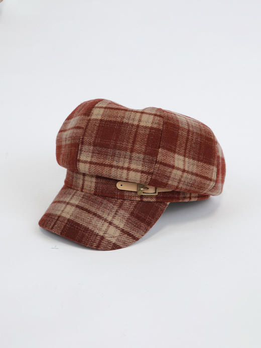 经典复古皮带扣格纹八角帽鸭舌帽-纪念日百货门店同款166744894 商品图4