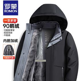 【罗蒙ROMON 奢暖鹅绒服】一衣五穿 二合一 双重具热 多种穿法