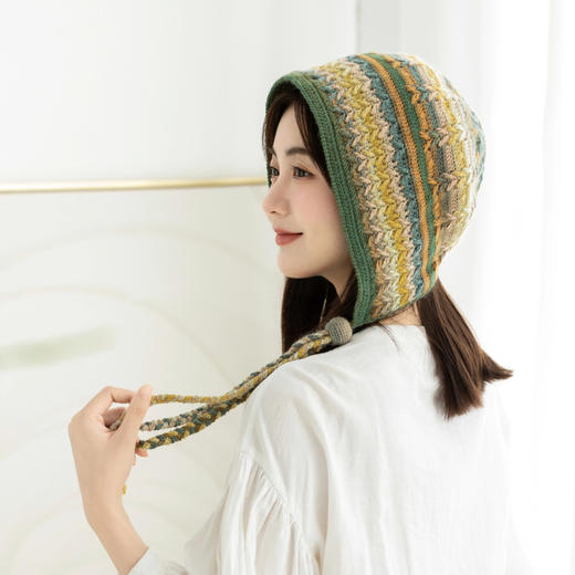 苏苏姐家星洄护耳帽手工diy钩针编织段染羊毛线团冬季材料包 商品图2