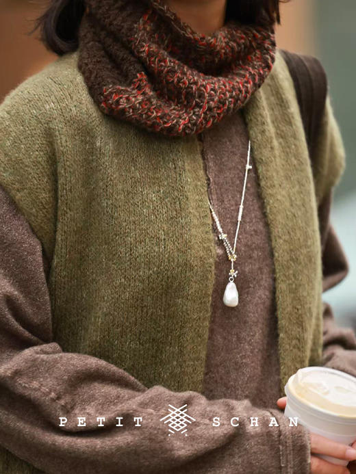 【单笔实付满6888赠，和田玉系列除外，无需加购和拍下】PETIT SCHAN小闪 流动的月光 925银巴洛克珍珠项链毛衣链 商品图5