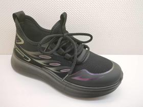 2024春季新款豪行舒适女鞋24103583时尚系带网面厚底学生单鞋