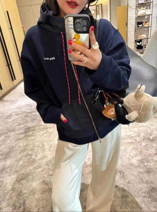 中性款棉毛圈拼接连帽卫衣外套la017 商品图3