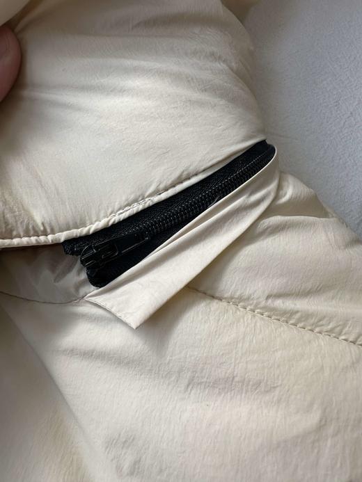 贝壳三 刺绣字母立领连帽中长款松紧收腰可拆卸帽棉服C111204 商品图12