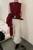 LNNNS 酒红色针织背心开衫两件套装 21456 商品缩略图1