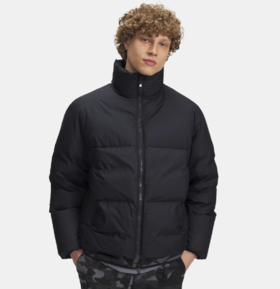 安德玛男子UA Limitless热冬系列700蓬压纹短款鸭绒羽绒服6008826-001