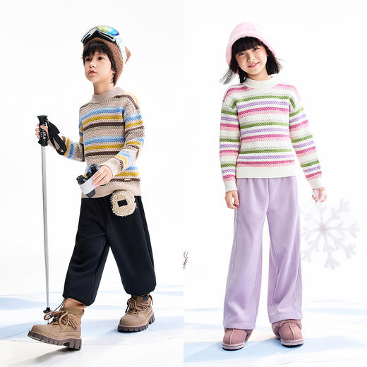 【实体店同款】男女童中领针织衫冬季新款安奈儿童装AM544060 商品图3