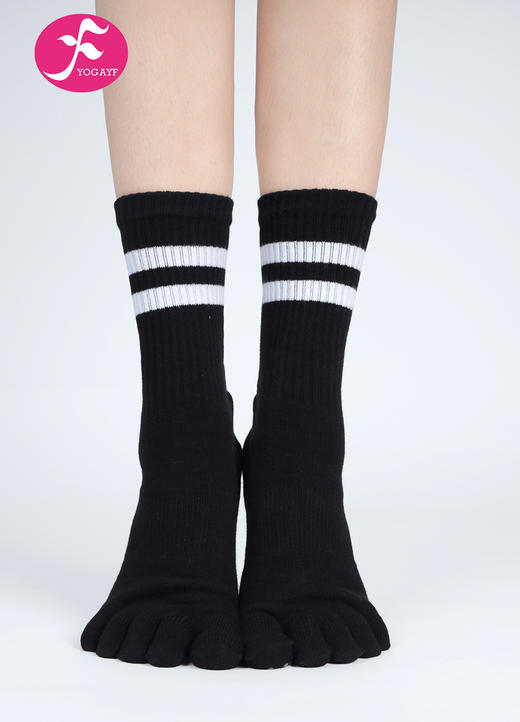 保暖纯棉中筒分趾五指瑜伽袜子专业防滑硅胶双杠分趾款单位：/对 商品图2