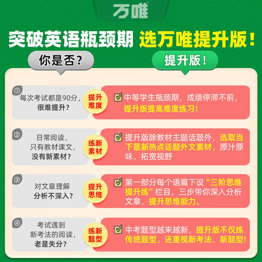 2025万唯初中中考英语完形填空与阅读理解七年级八年级九年级 万维完型阅读练习册万唯中考 商品图1
