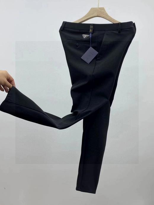 谱拉达直筒弹力免烫修身男士厚款牛奶丝休闲西裤 商品图2