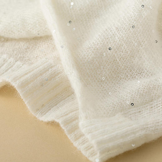 【林栖设计小店】（现货）马海毛毛织上衣新中式复古珠片2026早春新款长袖毛衣女1961045 商品图5