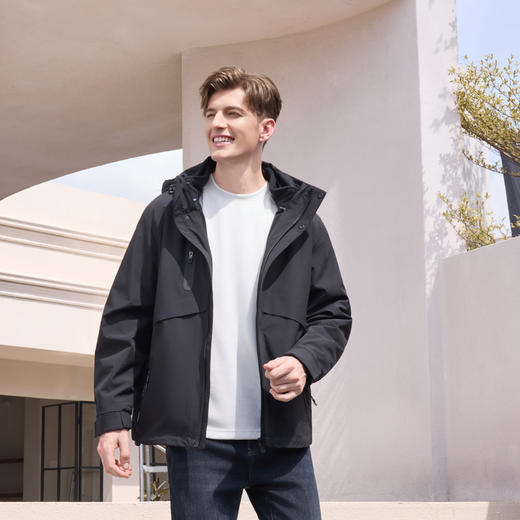 半身缘男装 冬季户外时尚轻量便携帽子可收叠棉衣254212U05410142 商品图0