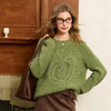 【社群秒杀】三彩2025冬季新款针织衫圆领插肩袖毛衫宽松套头衫上衣复古M 商品缩略图1