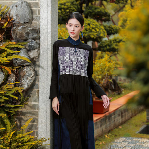 天路印花拼接礼服连衣裙 | 杨丽萍老师同款 | 经典款 商品图4