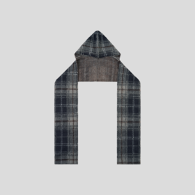 GOODBAI 格纹连帽多种穿搭长款围巾