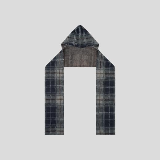 GOODBAI 格纹连帽多种穿搭长款围巾 商品图0