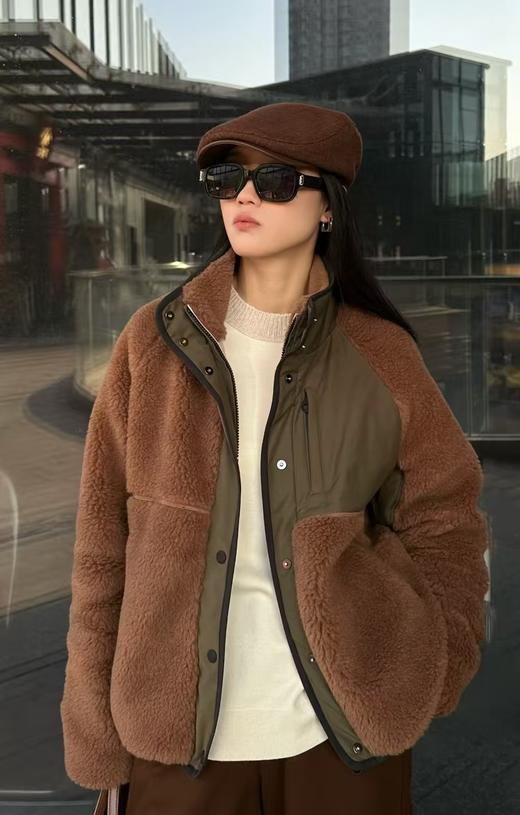 LP外贸订单抓绒男女同款摇粒绒拼接立领保暖夹克外套 商品图10