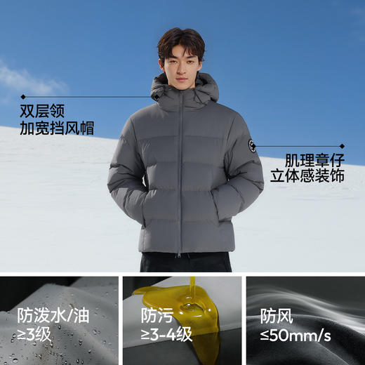 森马羽绒服男冬季90绒子防风三防外套2025新款户外通勤连帽面包服 商品图2
