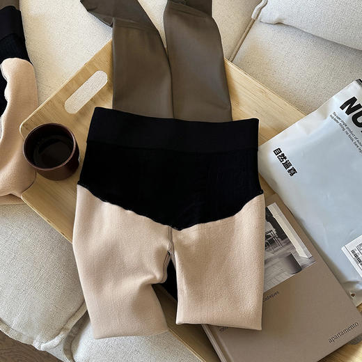 官网568！沃家光腿神器 秋冬女加绒水光透肤打底袜连袜裤提臀收腹黑丝踩脚袜 商品图3