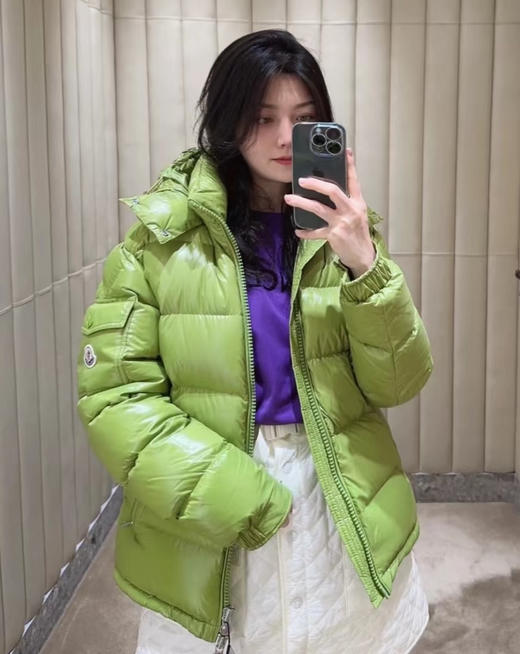 Mon&clerMaire系列 纯色可脱卸帽宽松拉链长袖羽绒服 商品图12