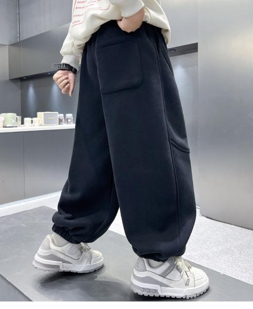 点此购买 120-170Alo秋冬季中大童立体裁剪加绒卫裤 xb 335336 商品图8