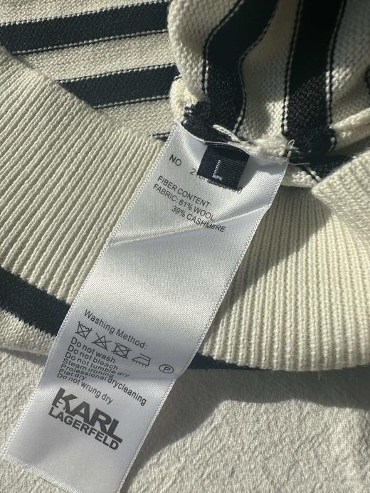 贝壳三 气质条纹羊毛混纺圆领长袖毛衣刺绣卡通头像针织衫C111202 商品图12