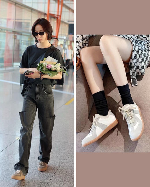 现货 THS-限时 M6家 女士 内里羊羔毛厚底德训鞋 2色 BZ1273 商品图0