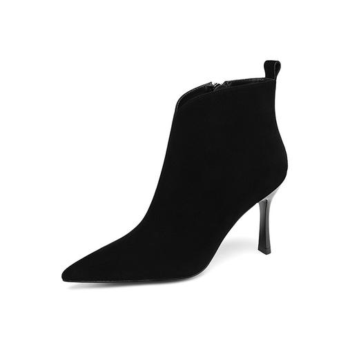 OLD 576尖头短靴细跟磨砂法式气质高跟鞋 商品图4