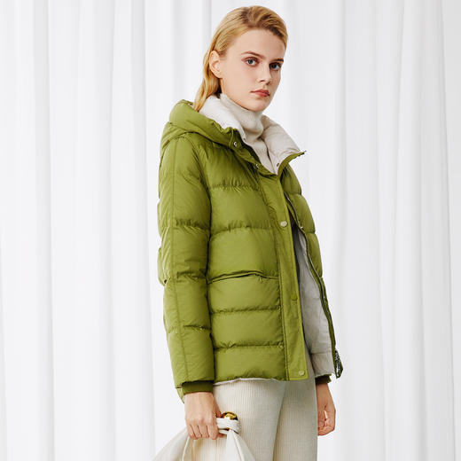 EITIE爱特爱冬季新款通勤简约保暖收腰显瘦连帽羽绒服8011704 商品图7