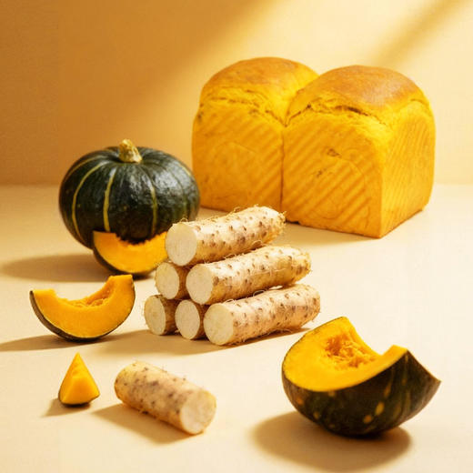 南瓜山药吐司 营养早餐面包 【广东省内满98元包邮】（每周三，周五，周日现做发货，广东省内次日到达） 商品图1