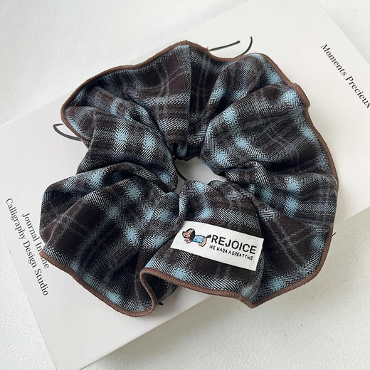 英伦风磨毛格纹锁边发圈丸子头发饰-纪念日百货门店同款166599279 商品图2